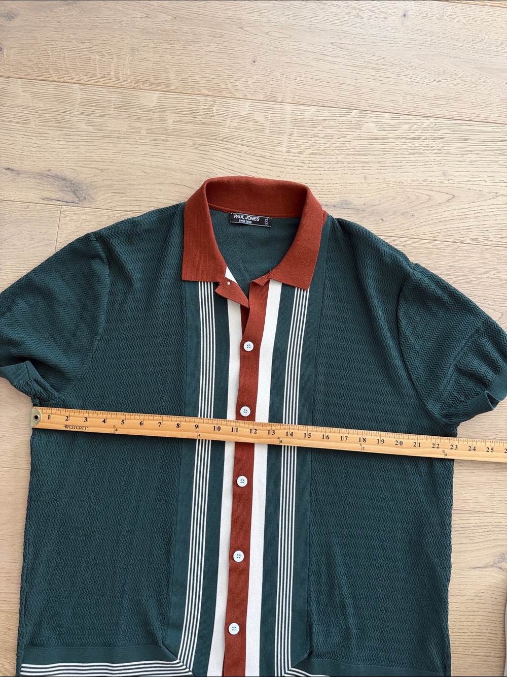 PJ PAUL JONES Men's Dark Green Knit Polo Short Sleeve Size 2XL - Picture 4 of 8